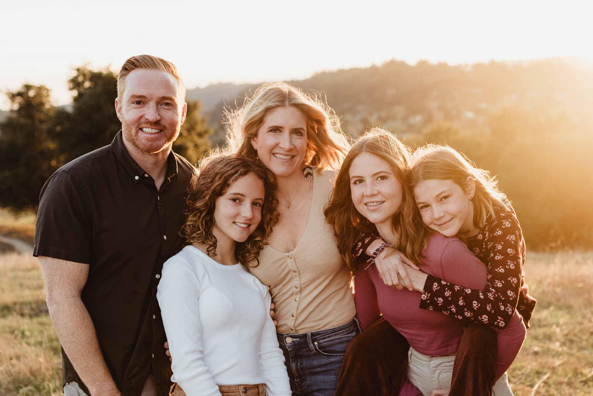 Dr. Tim Rauch with his wife and daughters on California's Central Coast